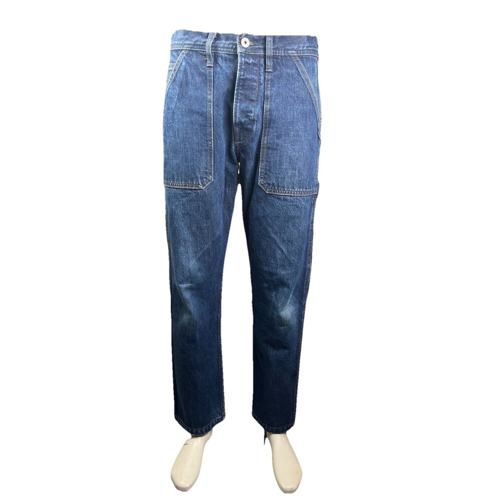 Wallace & Barnes J.Crew Carpenter Jeans 32x29 Denim Fatigue Utility Workwear - Picture 2 of 11